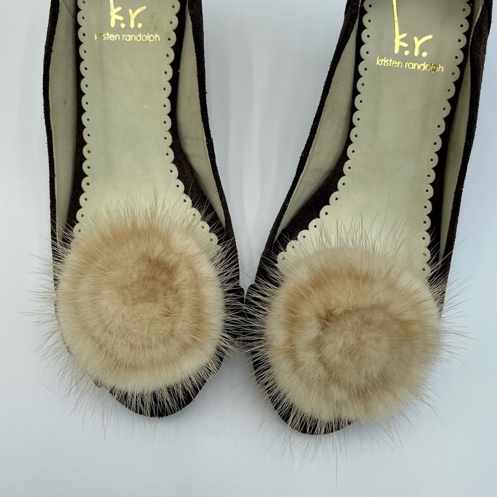 Kristen Randolph Chocolate Suede Leather Heels Size  7 - Picture 13 of 15